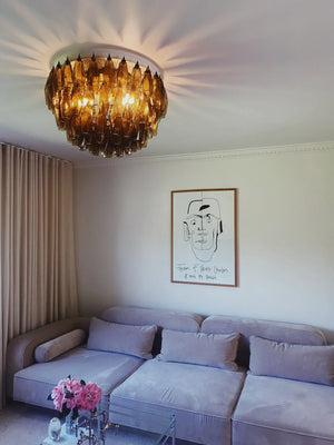 Murano Chandelier – Poliedri – 84 glasses – Dark smoked - Zonesus