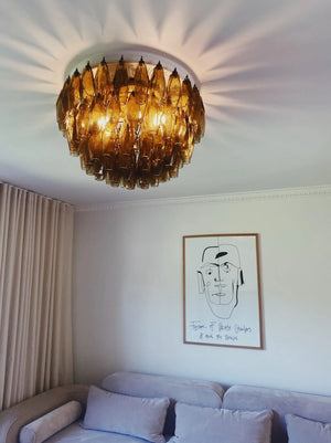 Murano Chandelier – Poliedri – 84 glasses – Dark smoked - Zonesus