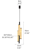 Dia 5" Cylindrical Design Alabaster Pendant Lamp for home living dining room decor