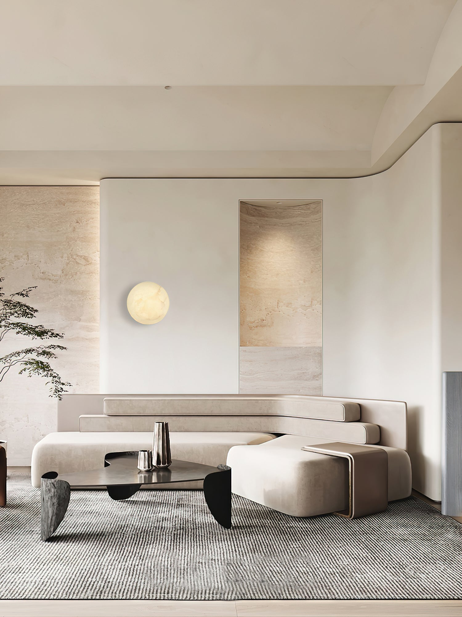 Iveala Single Alabaster Wall Lamp - Zonesus