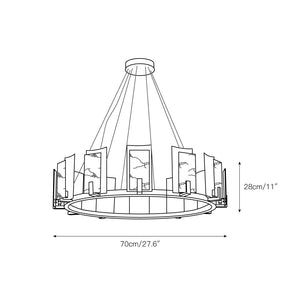 Jessie Alabaster Round Chandelier - Zonesus