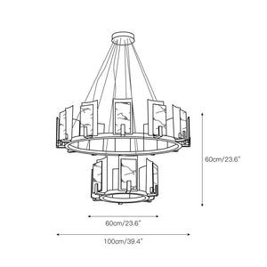 Jessie Alabaster Round Chandelier - Zonesus