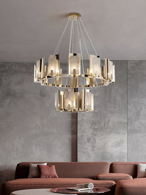 Jessie Alabaster Round Chandelier - Zonesus