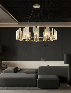 Jessie Alabaster Round Chandelier - Zonesus