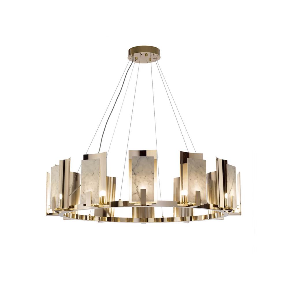 Jessie Alabaster Round Chandelier - Zonesus