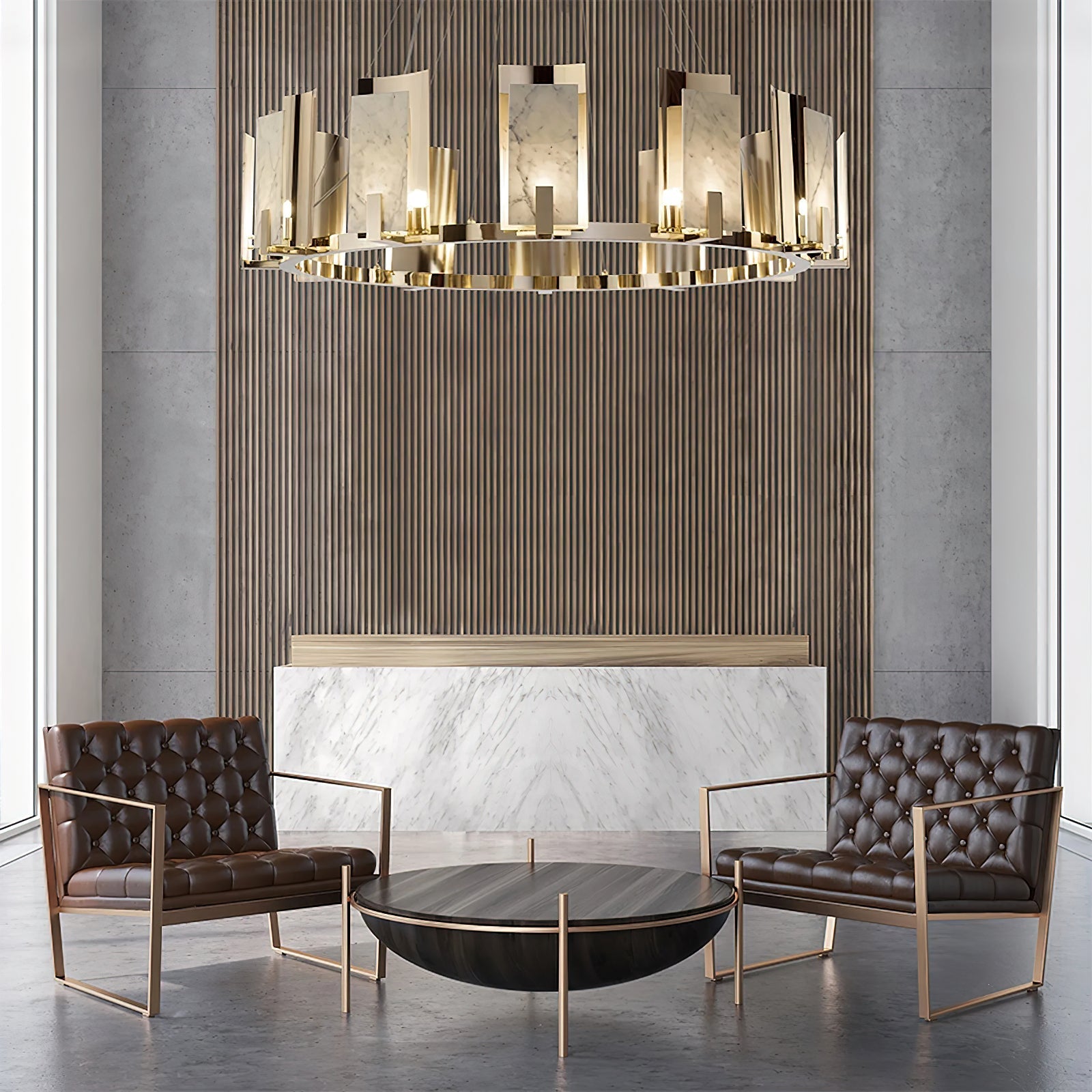 Jessie Alabaster Round Chandelier - Zonesus