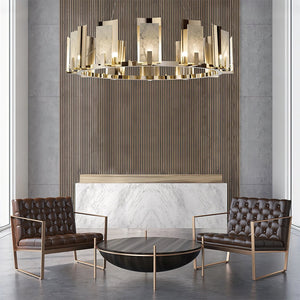 Jessie Alabaster Round Chandelier - Zonesus