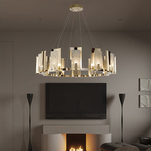 Jessie Alabaster Round Chandelier - Zonesus
