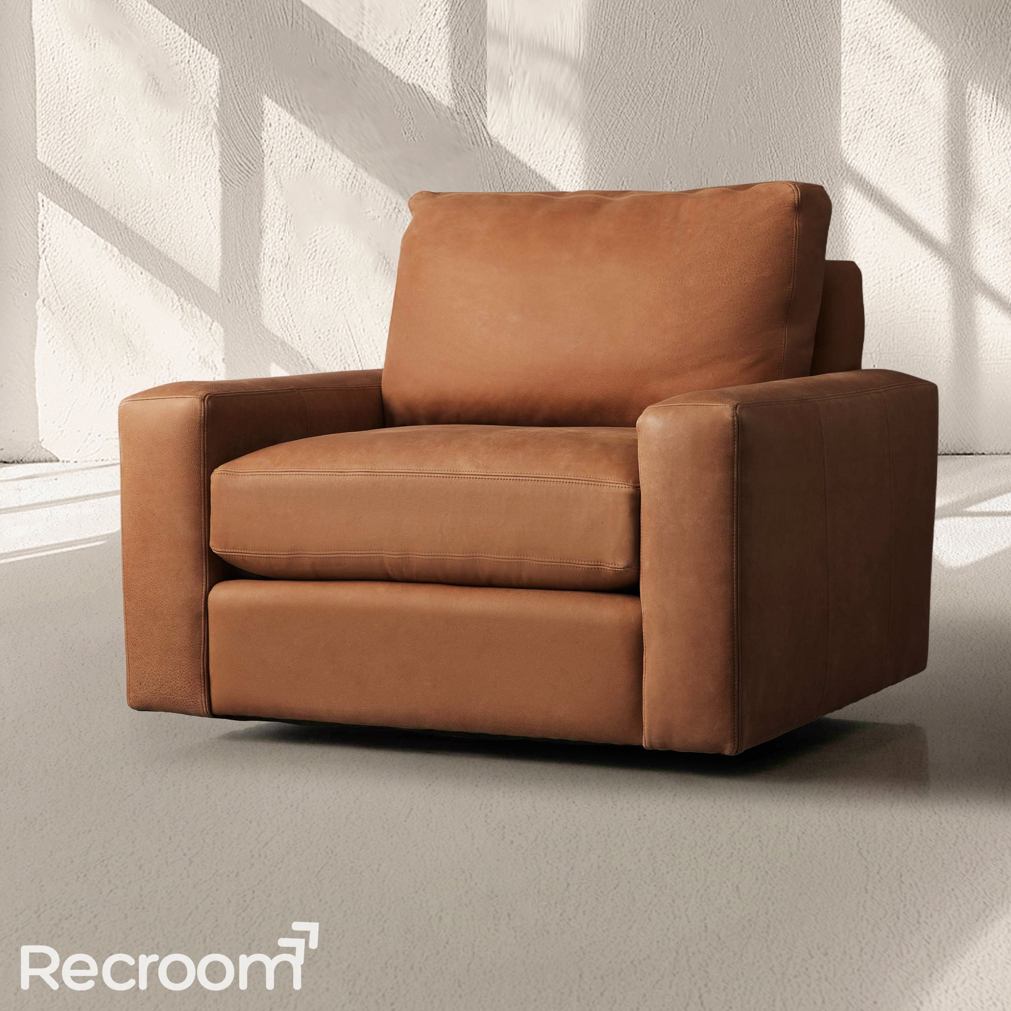 Rellington Leather Swivel Chair - Zonesus