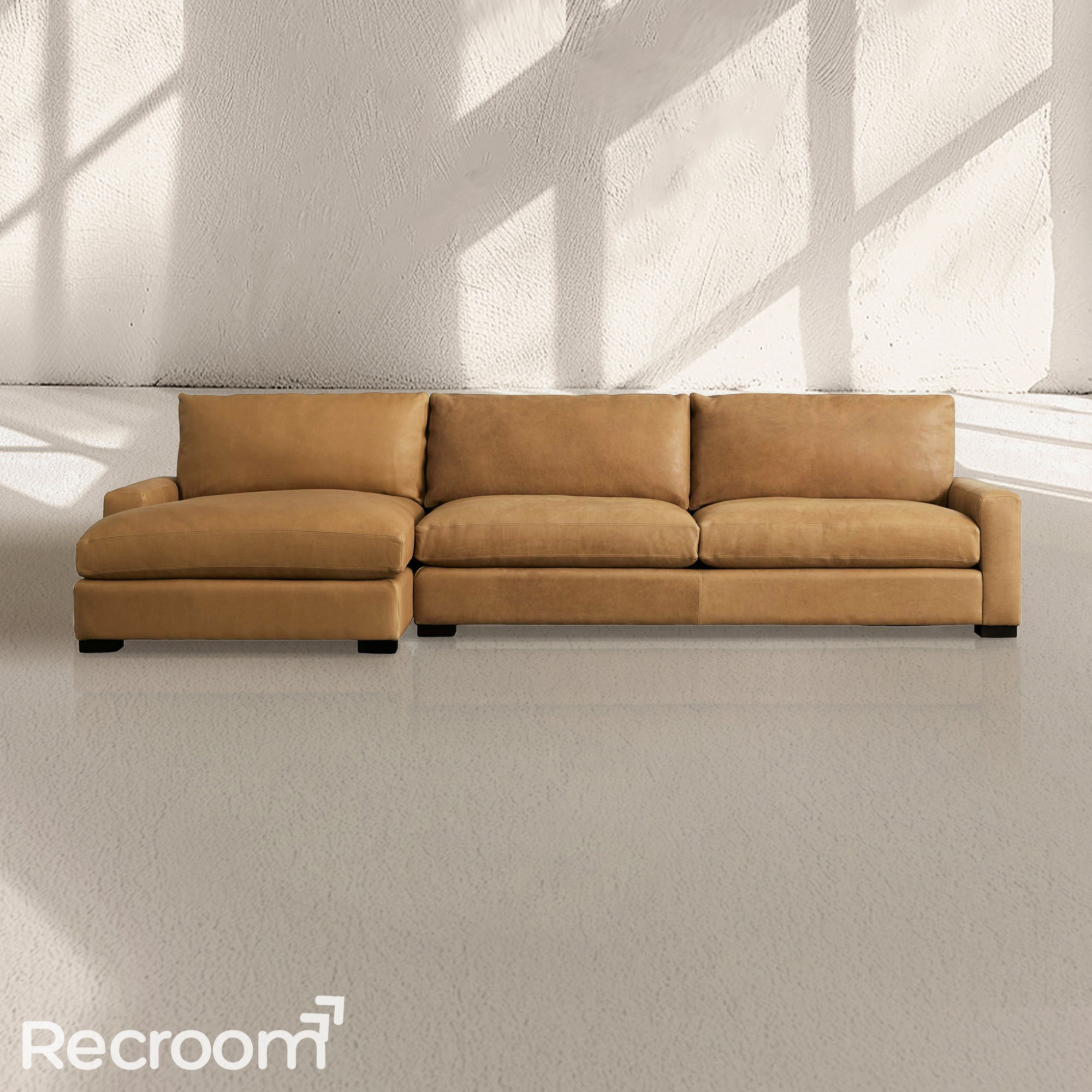 Rellington Leather Two-Piece Chaise Sectional - Zonesus