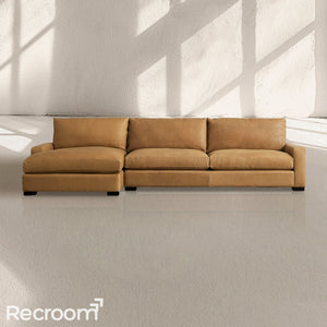 Rellington Leather Two-Piece Chaise Sectional - Zonesus