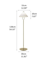 Fuji Aluminum Golden Rod LED Cone Alabaster High Floor Lamp H 55"