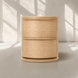 Linet 2-Drawer Round Nightstand - Zonesus