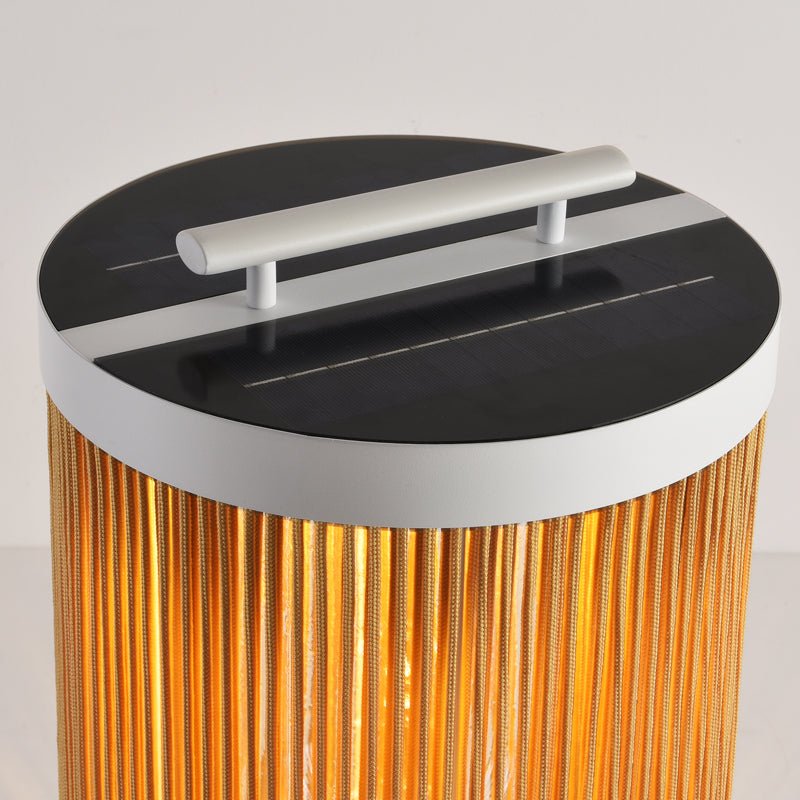 RattanBeam Solar Column Floor Lamp