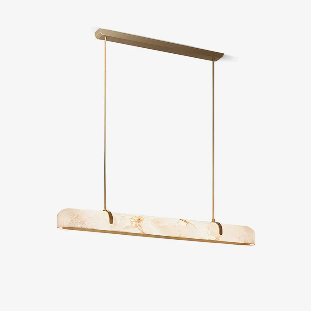 Linear Alabaster Chandelier, Kitchen Island Pendant Light - Zonesus