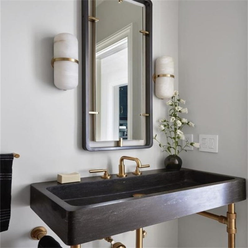 Charlene Marble Mirror Front Wall Sconce - Zonesus