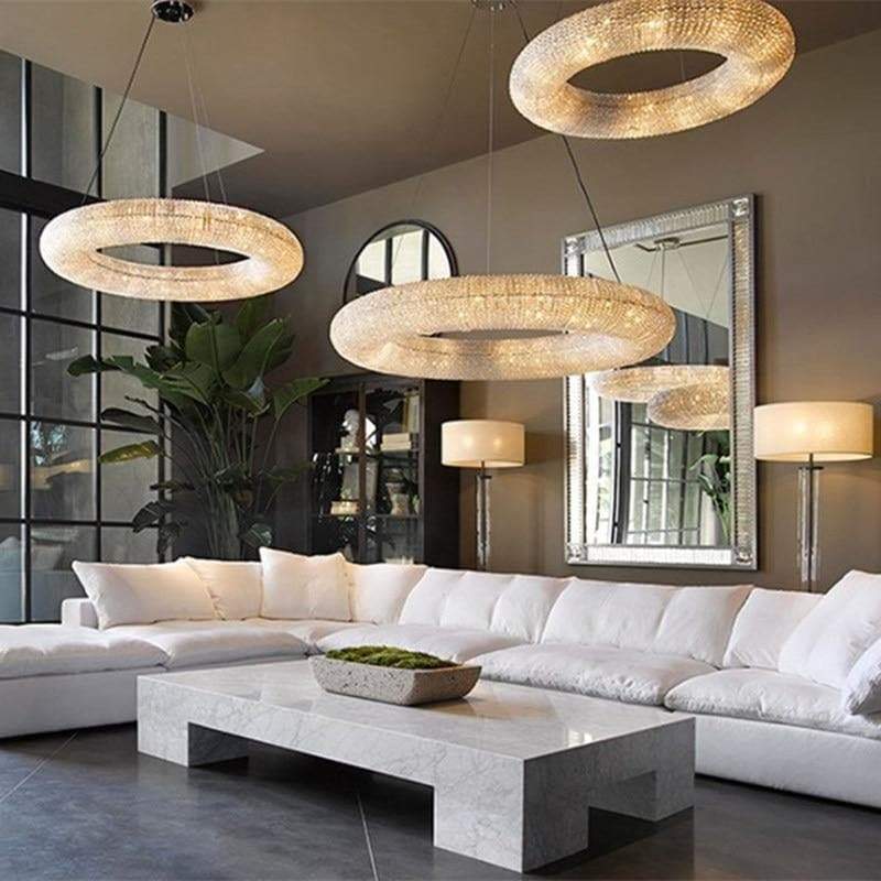 Halo Clear Crystal Ring Chandelier - Zonesus