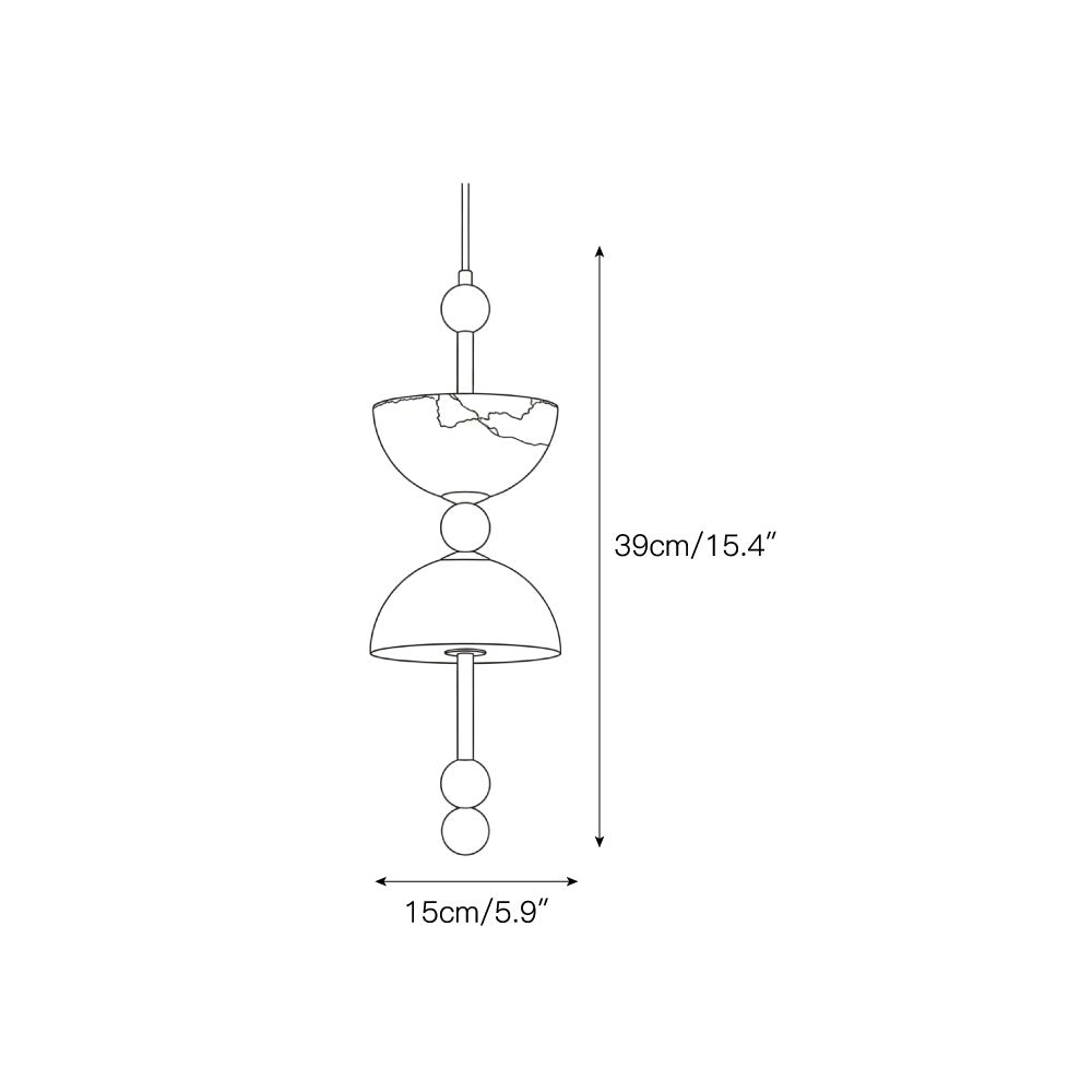 Lyra Alabaster Pendant Lamp - Zonesus