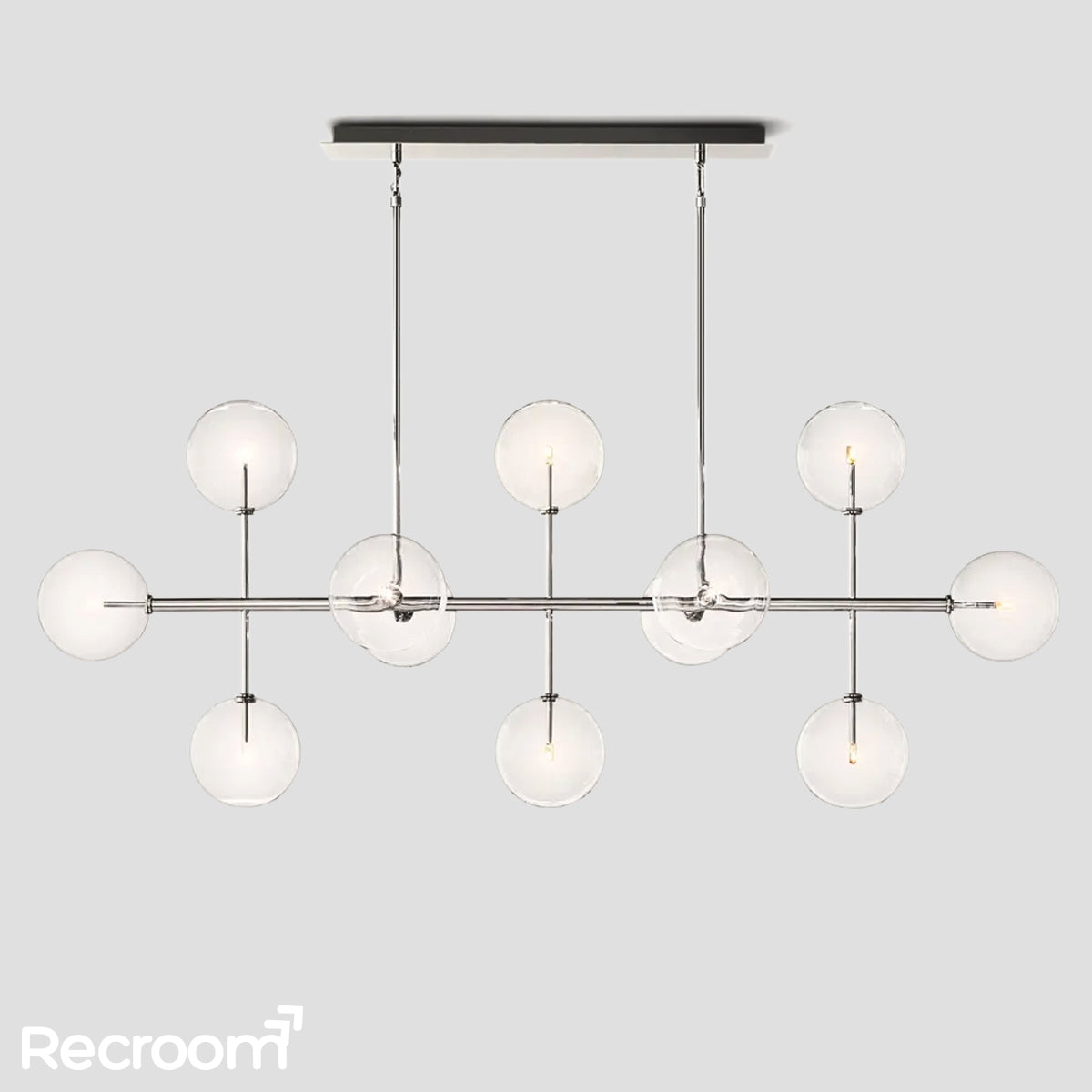 Glass Global Mobile Linear Chandelier 72'' - Zonesus