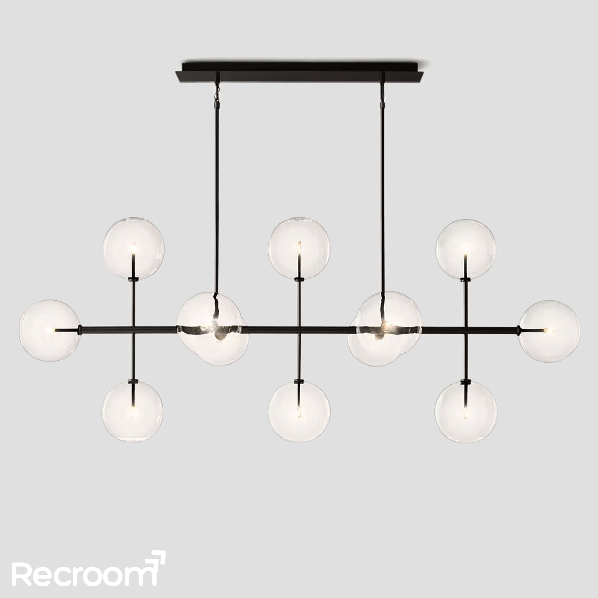 Glass Global Mobile Linear Chandelier 72'' - Zonesus