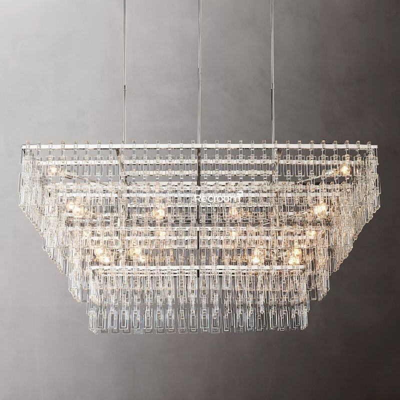Marige Tiered Rectanglar Chandelier 60” 72“ - Zonesus