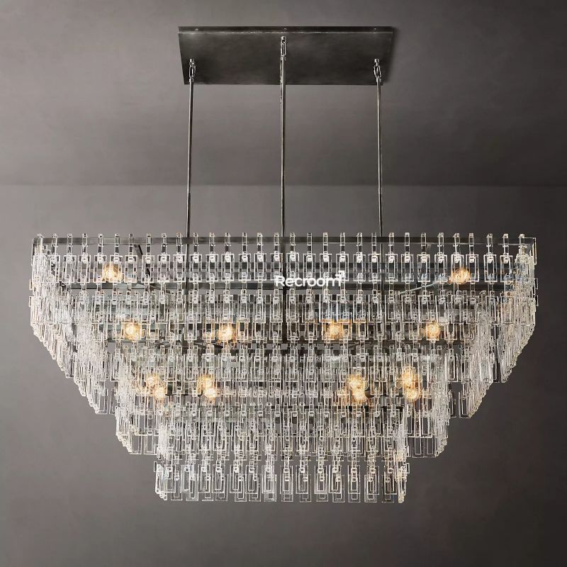 Marige Tiered Rectanglar Chandelier 60” 72“ - Zonesus