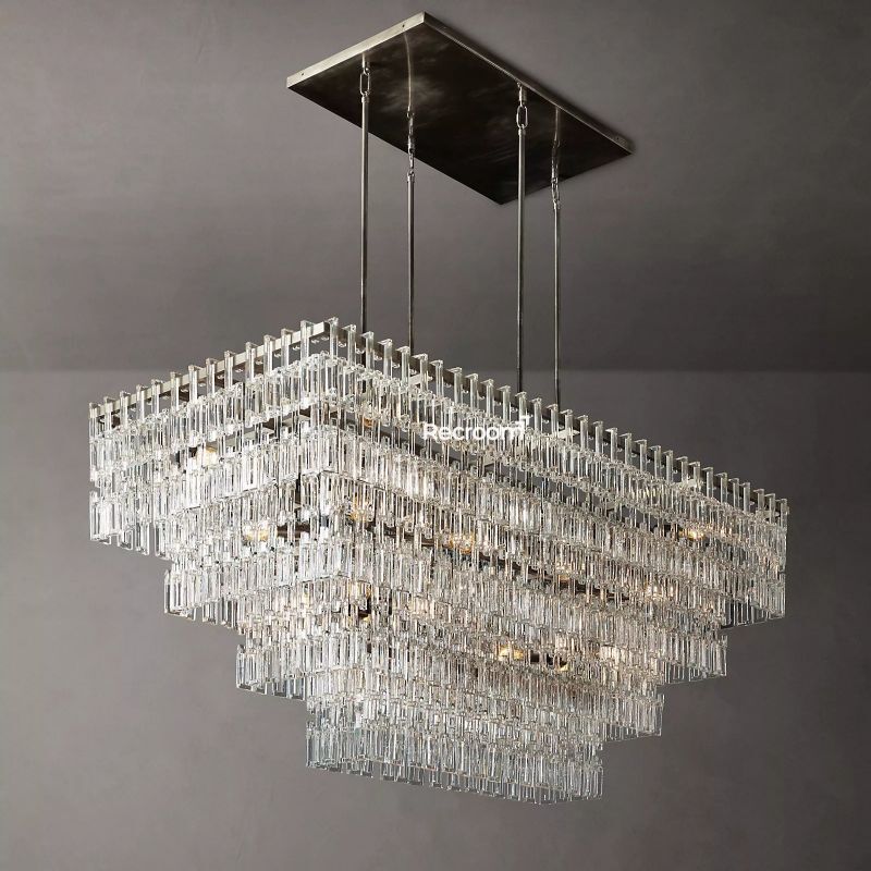 Marige Tiered Rectanglar Chandelier 60” 72“ - Zonesus