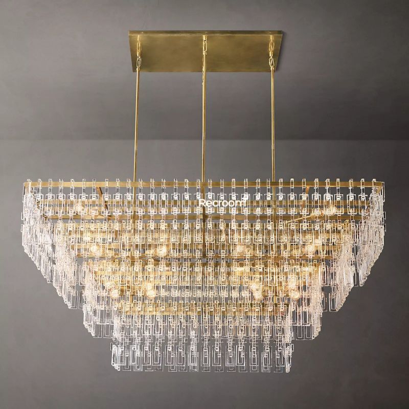 Marige Tiered Rectanglar Chandelier 60” 72“ - Zonesus