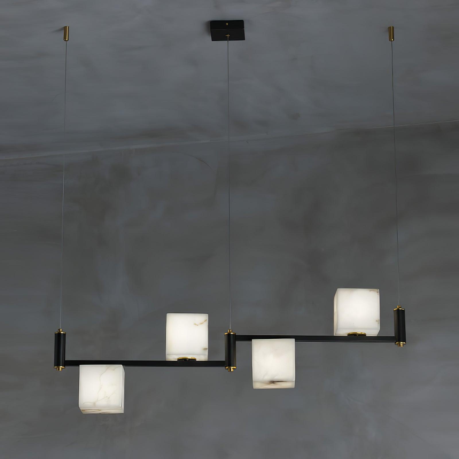Alabaster Square Box Chandelier - Zonesus