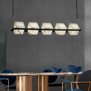 Alabaster Square Box Chandelier - Zonesus