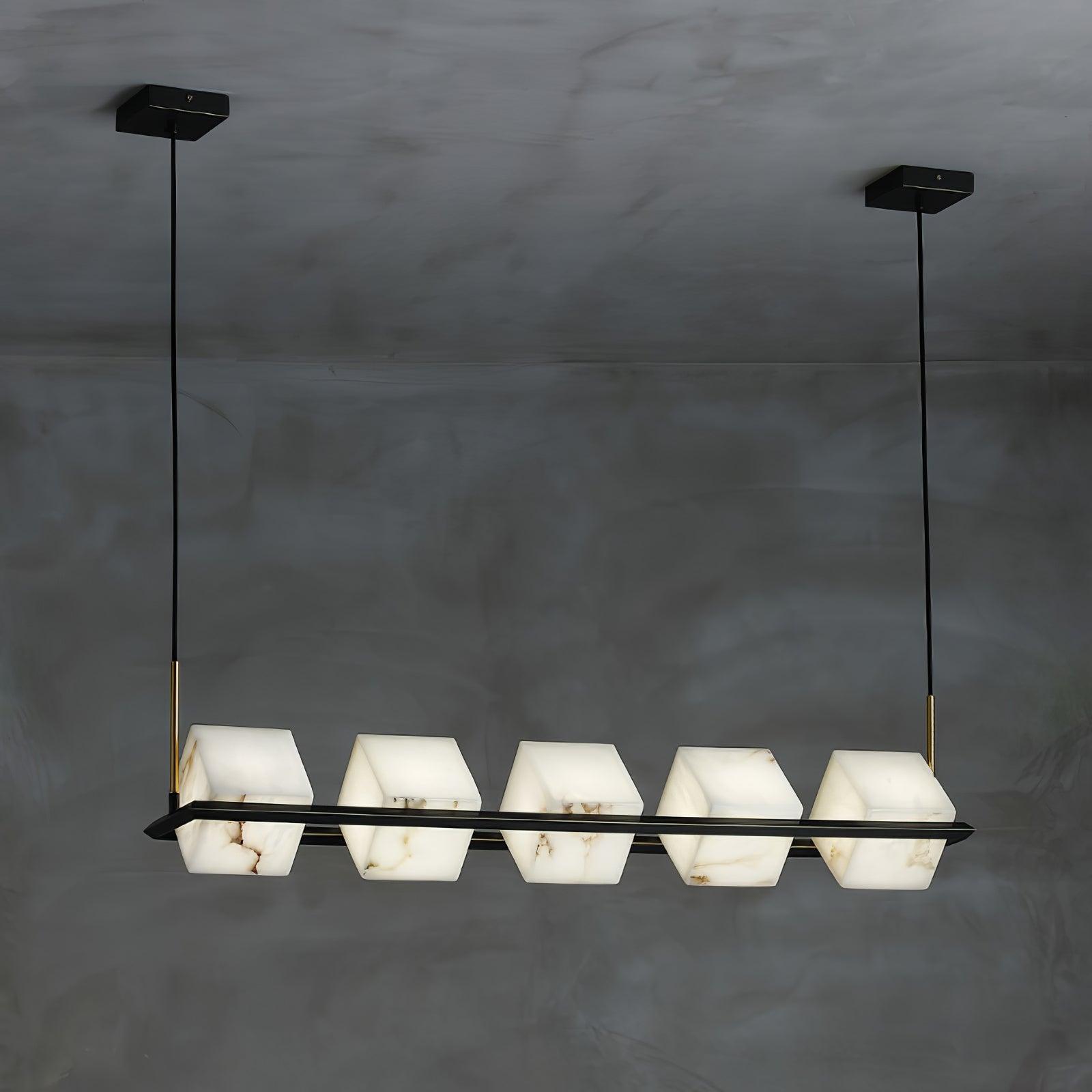 Alabaster Square Box Chandelier - Zonesus
