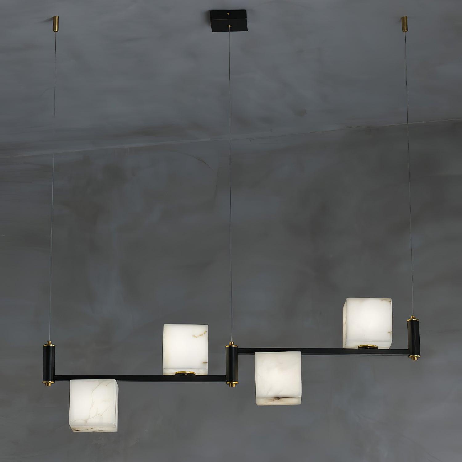 Alabaster Square Box Chandelier - Zonesus
