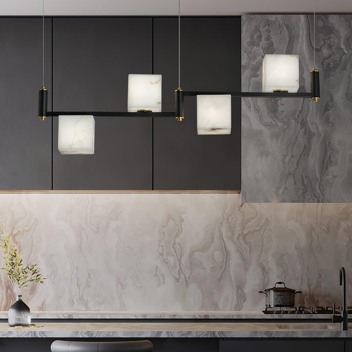 Alabaster Square Box Chandelier - Zonesus