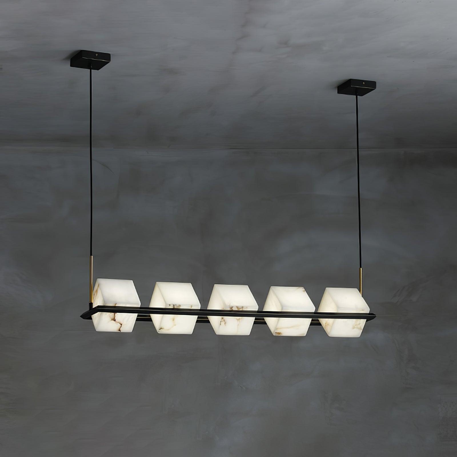 Alabaster Square Box Chandelier - Zonesus
