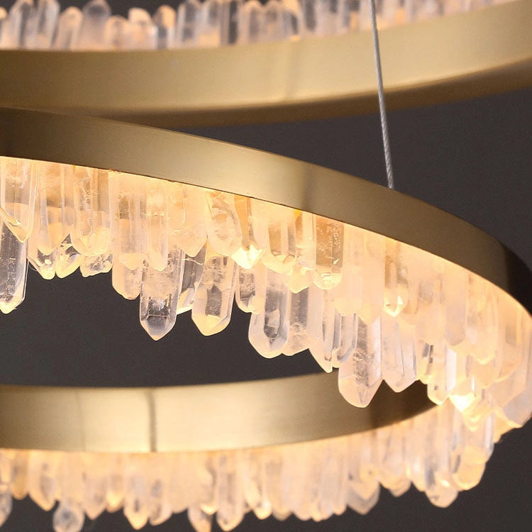 Cervine Minimalistic Crystal Quartz LED Chandelier - Zonesus