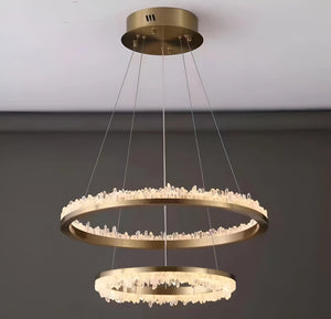 Cervine Minimalistic Crystal Quartz LED Chandelier - Zonesus