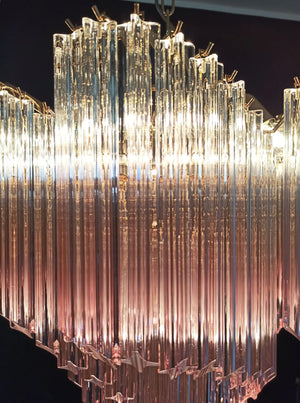 Murano Chandelier – Viennetta -114 prisms – Pink - Zonesus