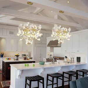 Modern Ceramic Ginkgo Leaf Branches Chandelier - Zonesus