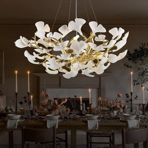 Modern Ceramic Ginkgo Leaf Branches Chandelier - Zonesus