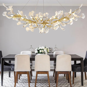 Modern Ceramic Ginkgo Leaf Branches Chandelier - Zonesus