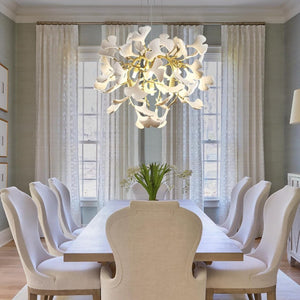 Modern Ceramic Ginkgo Leaf Branches Chandelier - Zonesus