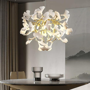 Modern Ceramic Ginkgo Leaf Branches Chandelier - Zonesus