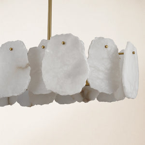 Moira Alabaster Oval Chandelier 43"W#Finish_Gold