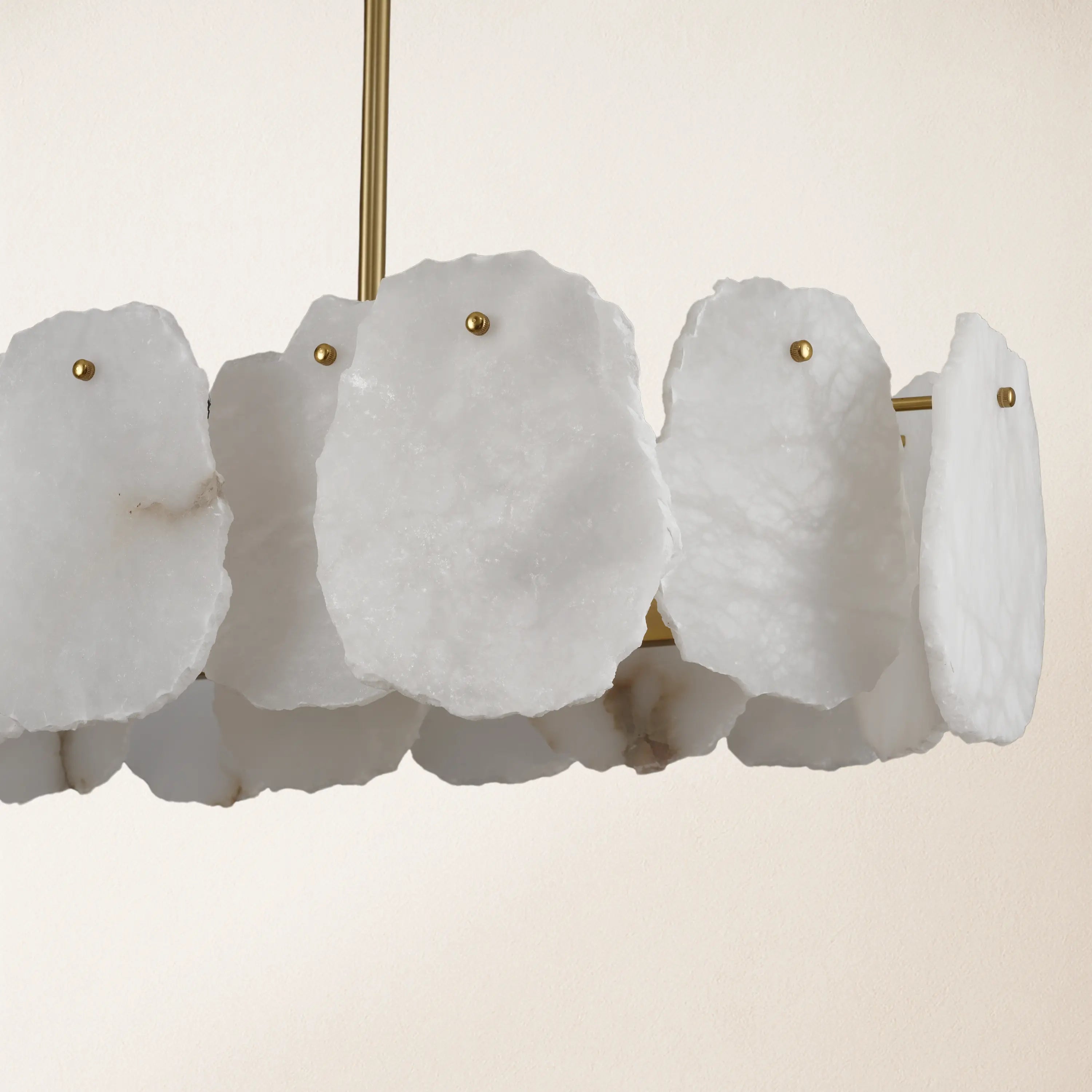 Moira Alabaster Oval Chandelier 43"W#Finish_Gold