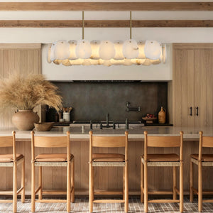 Moira Alabaster Oval Chandelier 43"W#Finish_Gold