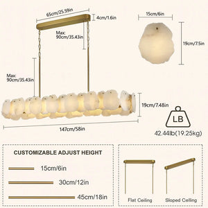 Moira Alabaster Oval Chandelier 58"W