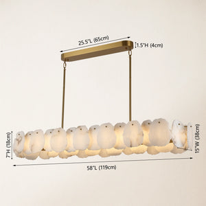 Moira Alabaster Oval Chandelier 58"W#Finish_Gold