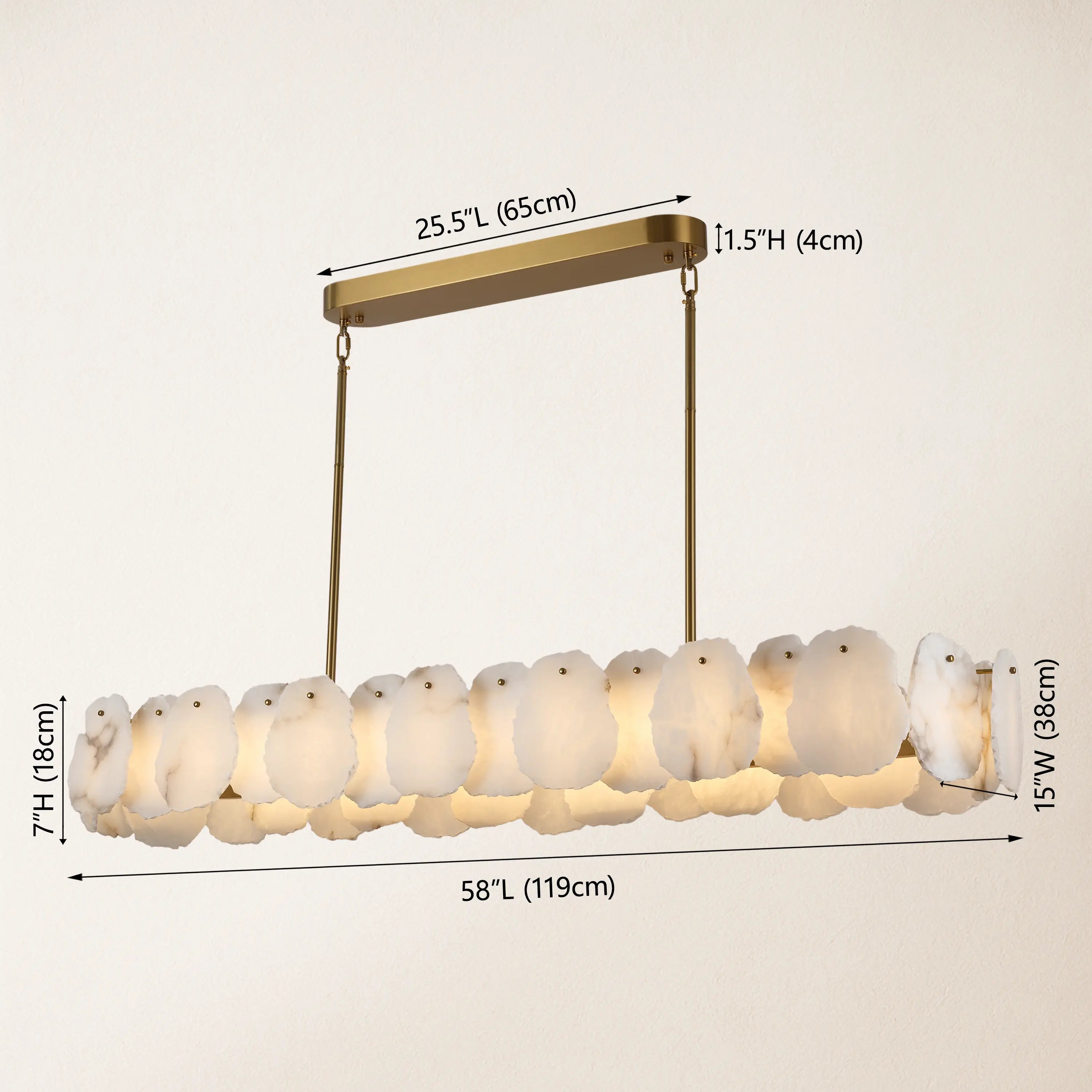Moira Alabaster Oval Chandelier 58"W#Finish_Gold