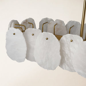 Moira Alabaster Oval Chandelier 58"W#Finish_Gold