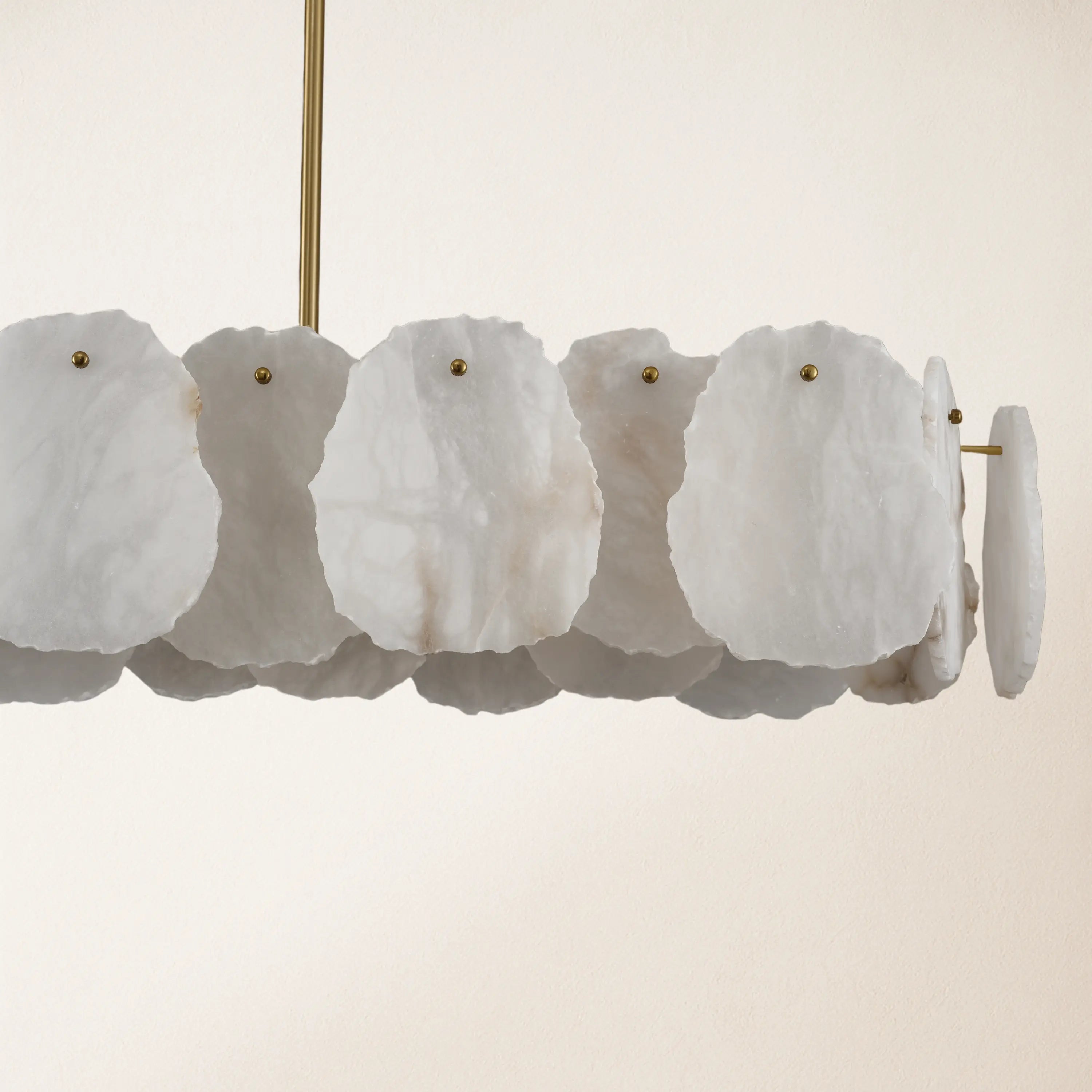 Moira Alabaster Oval Chandelier 58"W#Finish_Gold